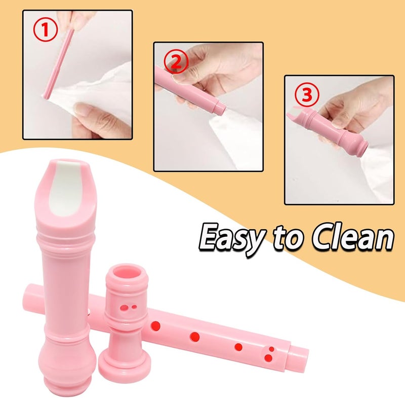 Funstreet Pink Soprano Recorder Instrument 8 Hole C Key Baroque Fingering Clarinet ABS Music Flute with Cleaning Rod and Storage Bag - Image 5
